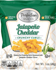 Perfection Snacks Jalapeno Cheddar Crunchy Curls, Gluten Free, 1 Ounce (Pack of 20)