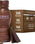 Iconic Protein Drinks Chocolate Truffle 12 Pack  Sugar Free  Low Carb  20g Grass Fed Protein  Lactose Free Gluten Free NonGMO Kosher  Keto Friendly Protein Shakes