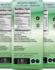 RSVP Skinnies Mojito Twist  Zero Sugar Mixer for Cocktails or Mocktails  No Aspartame Gluten Free and All Natural Mojito Drink Mix 4 boxes24 packets