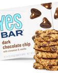 The YES Bar  Dark Chocolate Chip  Plant Based Protein Decadent Snack Bar  Vegan Paleo Gluten Free Dairy Free Low Sugar Healthy Snack Breakfast Low Carb Keto Friendly Pack of 6