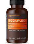 Amazon Elements B Complex, High Potency, 83% Whole Food Cultured, Supports Immune and Normal Energy Metabolism, Vegan, 65 Capsules, 2 month supply (Packaging may vary)