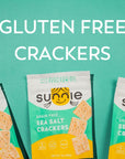 Sunnie Gluten Free Crackers  Healthy Grain Free Sea Salt Crackers  Snacks for Kids  Adults  Made with Avocado Oil Only 5 Ingredients  Vegan Snack Low Calorie  Individually Wrapped Snacks 9 oz  Pack of 3