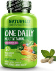 NATURELO One Daily Multivitamin for Women 50+ (Iron Free) - Menopause Support for Women Over 50 - Whole Food Supplement - Non-GMO - No Soy - 60 Capsules - 2 Month Supply