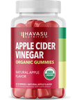 Organic Apple Cider Vinegar Gummies Detox | The Mother Enzyme | ACV Gummy Supplement for Metabolism to Help Support Digestion and Cleanse Gut | 60 Vegan and Non-GMO, Naturally-Flavored Apple Gummies