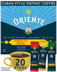 Oriente Variety Pack Instant Coffee Packets Single Serve 20 ct  Cafe Oriente Cafe Cubano Cafe De Olla  100 Arabica Dark Roast Coffee  Solar Energy Produced  Hot or Iced Instant Coffee Packets