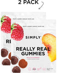 Simply Really Real Gummies  Made with Real Fruit  Peach and Raspberry  53 oz Pack of 2  No Cane Sugar  Gluten Free  Kosher