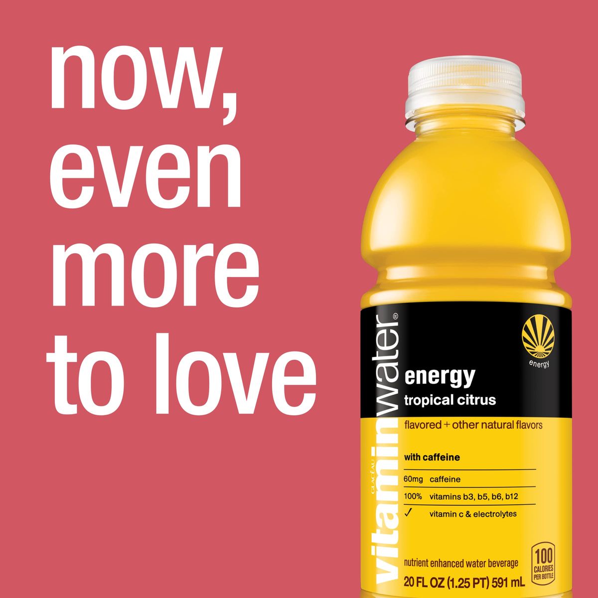 vitaminwater energy electrolyte enhanced water wvitamins tropical citrus drinks 20 fl oz 12 Pack