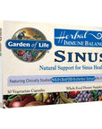 Garden of Life Sinus Care for Adults, Herbal Immune Balance Sinus Natural Support for Sinus Health, 100 mg Butterbur, Bromelain, Vitamin C, D3, Probiotics, Sinus Relief Supplements, 30 Capsules