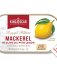 King Oscar Skinless  Boneless Mackerel Fillets Lemon 405Ounce Cans Pack of 12