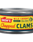 Snows Wild Caught Chopped Clams Canned 65 Ounce Pack of 12  5g Protein per Serving  Gluten Free Keto Friendly 99 Fat Free  Great for Pasta  Seafood Recipes