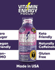 Vitamin Energy Focus+ Energy Drink Shot, Up to 7+ Hours of Energy, Berry, 1.93oz, 12 Count