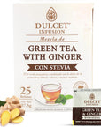 Green Tea Bags with Ginger Tea Bags Herbal  25 Bags Green Tea with Ginger  Ginger Green Tea with Stevia  Sweet Tropical Green Tea Bulk  Tea Green  Ginger Green Tea From Ecuador by DULCET INFUSION