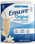 Ensure Original Nutrition Shake Powder with 9 grams of protein, Meal Replacement Shakes, Vanilla, 14 oz