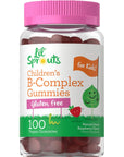 Carlyle Kids B Complex Gummies | 100 Count | Vegan | Natural Peach Raspberry Flavor | Non-GMO, Gluten Free | by Lil' Sprouts