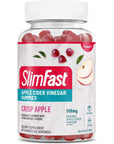 SlimFast Apple Cider Vinegar Gummies, Dietary Supplement with 500mg Organic Apple Cider Vinegar per Serving, Crisp Apple Flavor, 45 Servings (Packaging May Vary)