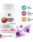 Zaffrus - Pure Saffron Extract to Enhance Mood, Eye Support, General Health Support. 60 Dietary Capsules (88.5 mg)