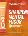 C4 Smart Energy Powder Stick Packs - Sugar Free Performance Fuel & Nootropic Brain Booster, Coffee Substitute or Alternative | Peach Mango - 14 Count