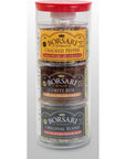 Borsari Seasoned Salt Gift Set - All Purpose Original, Coffee Rub, and Cracked Pepper Seasonings - Gluten Free Gourmet Sea Salt Blends With Herbs and Spices - Set of 3, 3-4 oz Shaker Bottles