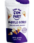 Just The Fun Part BiteSize Crispy Mini Waffle Cones Filled With Premium Belgian White Chocolate Great For Snacks Desserts Grab  Go  Kosher White Chocolate 423 Ounce Pack of 1