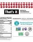 That’s It. Fun Size Fruit Bars Variety Pack(50 Pieces, 10g Each) With Apples + Bananas, Apples + Cranberries, Non-GMO, Paleo and Kosher Friendly, Gluten Free Breakfast Snacks