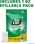 Tic Tac Resealable Refill Bag Bulk 172 Oz Freshmint Breath Mints OnTheGo Refreshment Includes Empty Refillable Pack