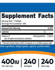 Nutricost Vitamin E 400 IU, 240 Softgel Capsules - Gluten Free, Non-GMO