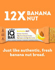 IQBAR Brain and Body Keto - Banana Nut Keto - 12-Count Energy Bars - Low Carb Protein - High Fiber and Low Sugar Meal Replacement Bars - Vegan Snacks