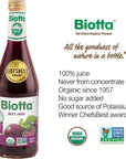 Biotta Organic Beet Juice  100 Natural Beetroot Superfood  Helps Support Blood Pressure Brain Stamina  Energy  Natural Nitric Oxide  Potassium Booster  Gluten Free 169 Fl Oz Pk of 6