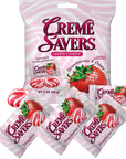 CREME SAVERS  Classic Original Individally Wrapped Strawberries and Creme and Orange and Creme Hard Candy  2  PACK Variety  Sameday Shippers Card