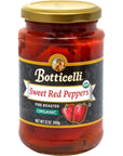 Botticelli Organic Fire Roasted Red Peppers Pack of 1  ReadytoUse Sweet  Tender Red Roasted Peppers in a Jar for Sandwiches Salad Pizza  Any Recipes  12oz