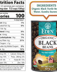 Eden Organic Black Beans 15 oz Can 12Pack Case No Salt Added NonGMO US Grown Heat and Serve Macrobiotic Turtle Beans Frijol Negro Caviar Criollo