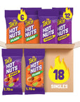 Takis Hot Nuts Fuego 12 and Flare 6 Double Crunch Spicy Peanuts Hot Chili Pepper Lime and Chili Pepper Lime Flavored Peanuts Variety Pack 18 Individual Bags 175 Ounces Each