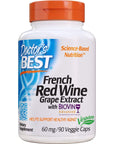 Doctor's Best French Red Wine Grape Extract, Non-GMO, Vegan, Gluten & Soy Free, (DRB-00058), 90 Count