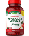 Nature's Truth Apple Cider Vinegar Capsules | 1200mg | 200 Pills | Extra Strength | Value Size | Non-GMO, Gluten Free Supplement