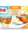 Dole Fruit Bowls Low Fat Apples  Creme Parfait Snacks 43oz 4 Total Cups Gluten  Dairy Free Bulk Lunch Snacks for Kids  Adults