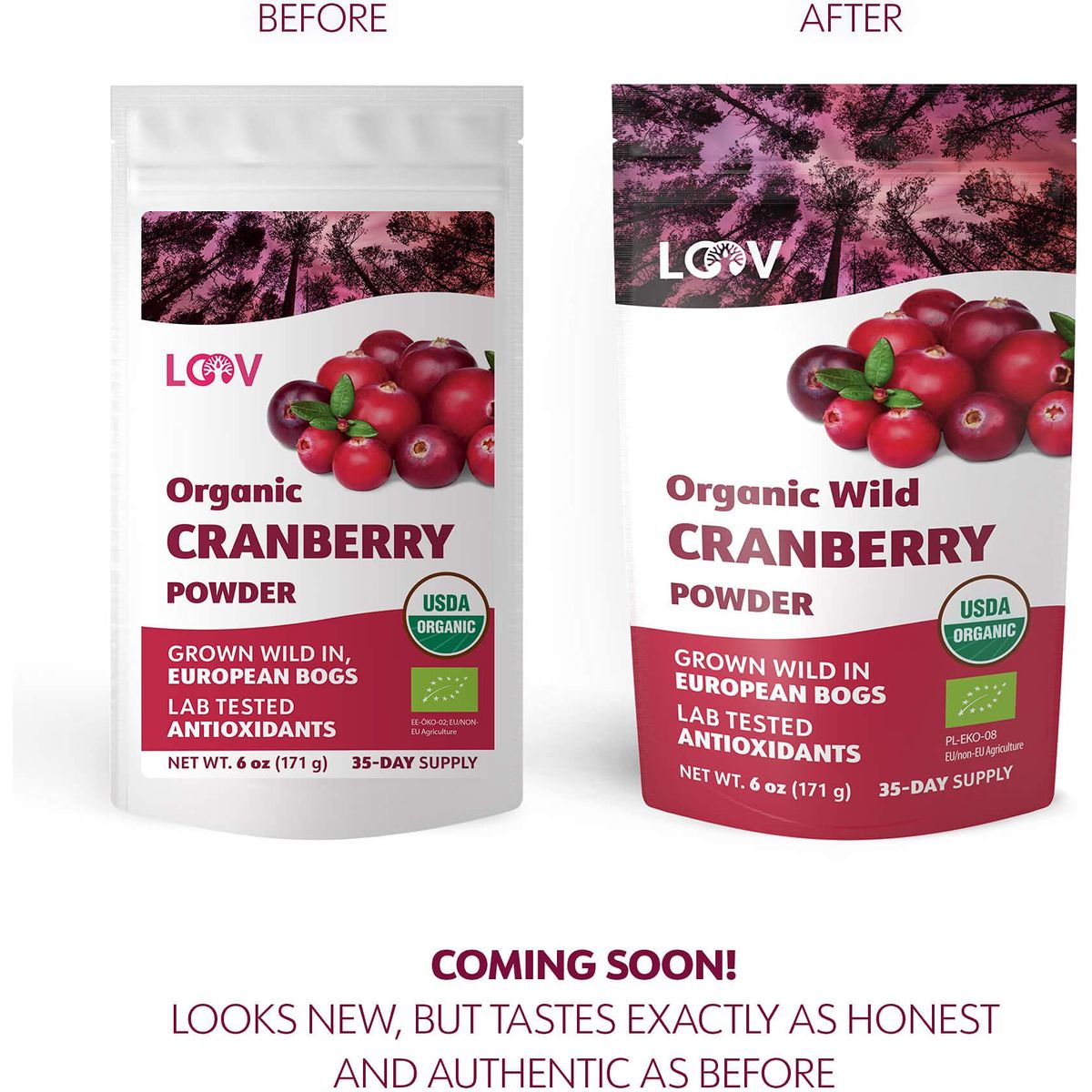 Wild Organic Freeze Dried Cranberry Powder 6 Oz 35Day Supply from Nordic Forests No Added Sugar