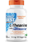 Doctor's Best L-Theanine Contains Suntheanine, Helps Reduce Stress & Sleep, Non-GMO, Gluten Free, Vegan, 150 mg (DRB-00197), 90 Count