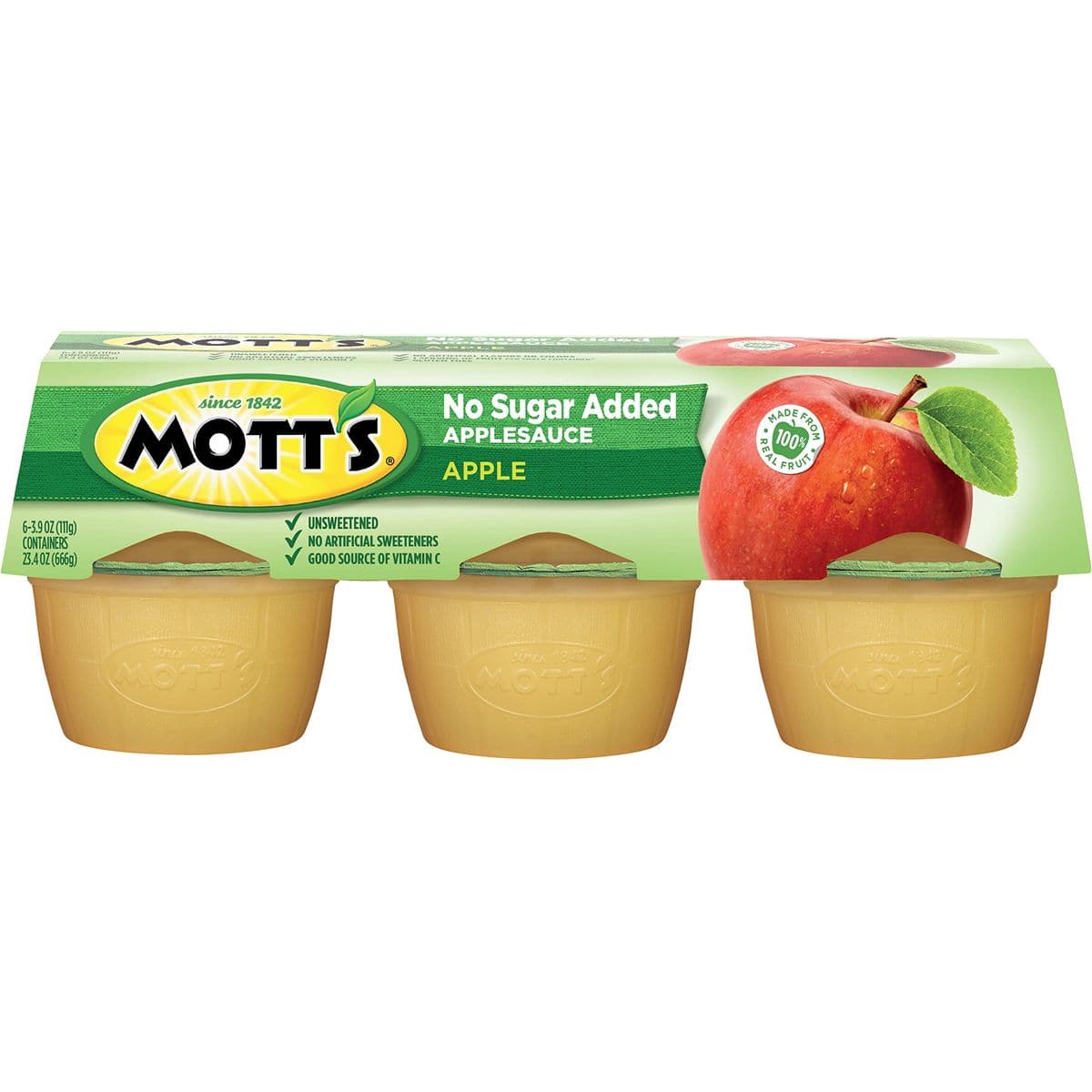 Motts No Sugar Added Applesauce 39 Oz Cups 72 Count 12 Packs Of 6 Good Source Of Vitamin C No Artificial Flavors