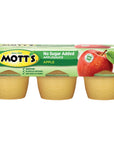 Motts No Sugar Added Applesauce 39 Oz Cups 72 Count 12 Packs Of 6 Good Source Of Vitamin C No Artificial Flavors