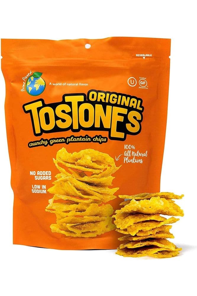 TOSTONES, Green Plantains, Re-Sealable Bag, Crunchy chips, Plantains, Flower Oil and Salt, 3.53 Oz per Unit, ORIGINAL Flavored, 8 Pack,