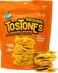 TOSTONES, Green Plantains, Re-Sealable Bag, Crunchy chips, Plantains, Palm Oil and Salt, 3.53 Oz per Unit, ORIGINAL, 1 Pack,