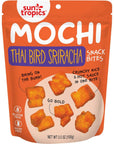 Sun Tropics Mochi Snack Bites, Thai Bird Sriracha Flavor- 3.5 oz (6 Pack)| Crispy Spicy Mochi Bites, Rice Nuggets | Mochi Puff Rice Crackers- Gluten Free & Dairy Free- No MSG Added | Asian Rice Snacks