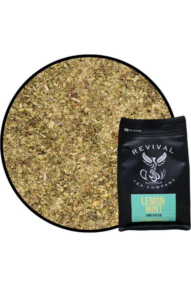 Revival Tea Company Lemont Mint Tea  Herbal Tea Blend of Peppermint Spearmint and Lemon  Caffeine Free  24 Tea Bags