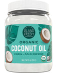 Island Fresh Organic Coconut Oil (54 oz) - Organic Virgin Coconut Oil Great for Baking, Versatile Cooking Oil, DIY Hair Oil & Skin Oil, Cold-Pressed, Certified Organic & Non-GMO