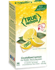 TRUE LEMON Water Enhancer, Bulk Dispenser, 100 Count (Pack of 1), 0 Calorie Drink Mix Packets For Water, Sugar Free Lemon Flavoring Powder Packets