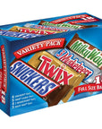 SNICKERS TWIX 3 MUSKETEERS  MILKY WAY Full Size Bars Variety Mix 18Count Box