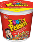 Post Fruity PEBBLES Breakfast Cereal, Portable Individual Cereal Cups To Go, Gluten Free Cereal, 2.0-Ounce (Pack of 12) (PP-GRCE33476)