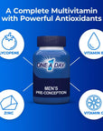 One A Day Men's Pre-Conception Health Multivitamin to Support Healthy Sperm, Supplement for Men with Vitamin C, Vitamin E, Selenium, Zinc, and Lycopene, 30 Count