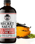 Bartenders Secret Sauce Old Fashioned Mix  Makes 64 Cocktails  Handcrafted Old Fashioned Syrup with Bitters Orange Cherry Organic Cane Sugar  More Complex than Bitters and Simple Syrup  16Ounce 1 Pack