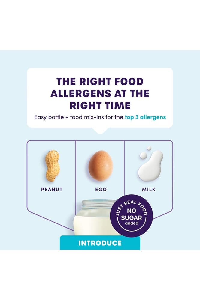 Ready Set Food | Early Allergen Introduction Mix-ins for Babies 4+ Mo | Stage 1 - 30 Days | Top 3 Allergens - Organic Peanut Egg Milk | Safe Easy Effective | For Bottle or Food | ReadySetFood